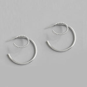925 Sterling Silver Circle Earrings for Women - Fine Jewelry
