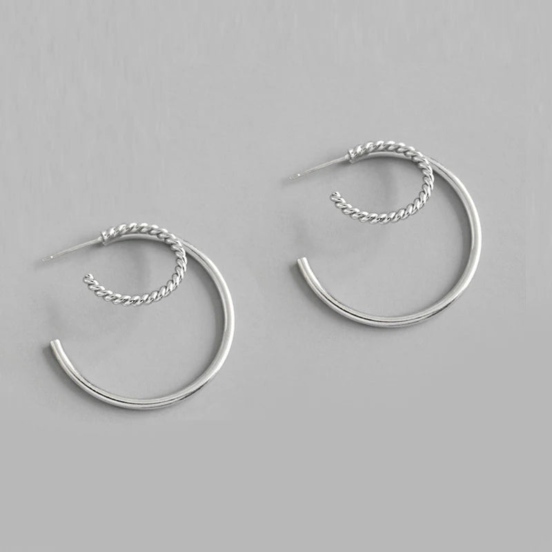 925 Sterling Silver Circle Earrings for Women - Fine Jewelry