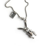 925 Sterling Silver Bunny Necklace Retro Style Jewelry