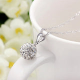 Long Zircon Necklace Micro-Set Pendant Sterling Silver Jewelry