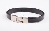 Mens Single Wrap Slim Leather Cuff Bracelet