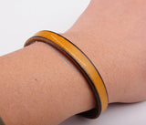 BL10 Beige Leather Cuff Bracelet Wristband
