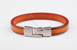 Brown Slim Leather Cuff Bracelet Wristband