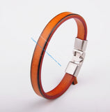 Brown Slim Leather Cuff Bracelet Wristband