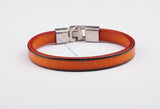 Brown Slim Leather Cuff Bracelet Wristband