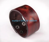 Brown Vintage Men's Surfer Leather Bracelet Wide Cuff