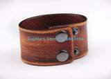 Vintage Men's Surfer Leather Bracelet Wide Cuff