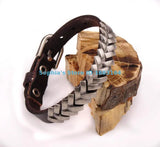 BL33 Rock Punk Unisex Metal Studded Leather Bracelet Gift