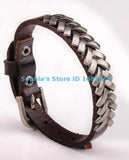 BL33 Rock Punk Unisex Metal Studded Leather Bracelet Gift
