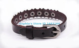 BL33 Rock Punk Unisex Metal Studded Leather Bracelet Gift