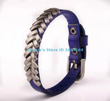 Rock Punk Metal Studded Leather Bracelet Unisex Women Men Wristband