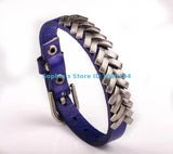 Rock Punk Metal Studded Leather Bracelet Unisex Women Men Wristband