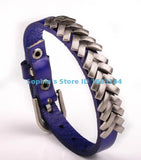 Rock Punk Metal Studded Leather Bracelet Unisex Women Men Wristband