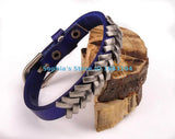 Rock Punk Metal Studded Leather Bracelet Unisex Women Men Wristband