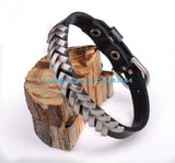 Studded Leather Bracelet Rock Punk Wristband