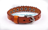 Orange Rock Punk Metal Studded Leather Bracelet