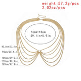 BLA Women Metal Waist Chain Silver Multilayer Body Chains Belt
