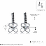 925 Sterling Silver Spinel Flower Earrings for Women T081