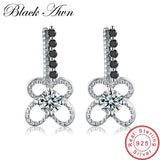 925 Sterling Silver Spinel Flower Earrings for Women T081