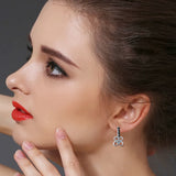 925 Sterling Silver Spinel Flower Earrings for Women T081