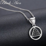 925 Silver Necklace Women Spinel Slide Pendant P188