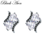 925 Silver Heart Stud Earrings with Spinel Stone T109