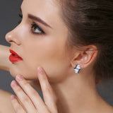 925 Silver Heart Stud Earrings with Spinel Stone T109