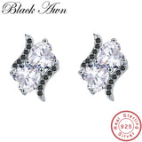 925 Silver Heart Stud Earrings with Spinel Stone T109