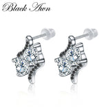 925 Silver Heart Stud Earrings with Spinel Stone T109