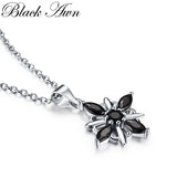 BLACK AWN 925 Sterling Silver Star Chain Necklace for Women P172