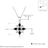 BLACK AWN 925 Sterling Silver Star Chain Necklace for Women P172