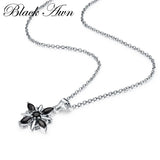 BLACK AWN 925 Sterling Silver Star Chain Necklace for Women P172