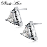925 Silver Triangle Spinel Stone Stud Earrings for Women