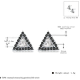 925 Silver Triangle Spinel Stone Stud Earrings for Women