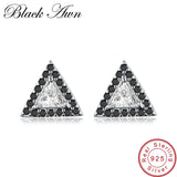 925 Silver Triangle Spinel Stone Stud Earrings for Women