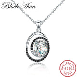 925 Silver Engagement Necklace for Women, Wedding Pendant