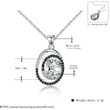 925 Silver Engagement Necklace for Women, Wedding Pendant