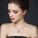 925 Silver Engagement Necklace for Women, Wedding Pendant