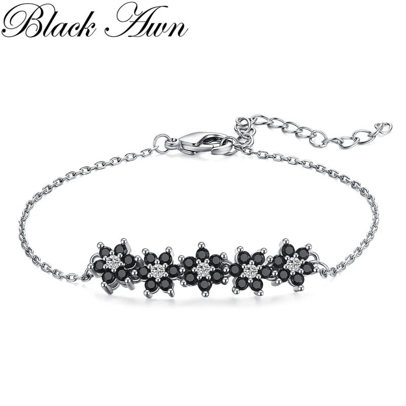 AWN Hot Flower Silver Charm Bracelet Wedding Jewelry