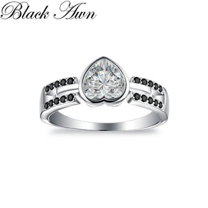 Square Engagement Ring 925 Silver Women's Gift C372