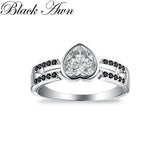Square Engagement Ring 925 Silver Women's Gift C372