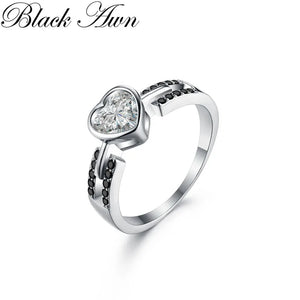 Square Engagement Ring 925 Silver Women's Gift C372