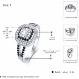 Black Awn Sterling Silver Engagement Wedding Ring for Women C428