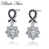 925 Silver Flower Engagement Earrings with Spinel