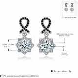 925 Silver Flower Engagement Earrings with Spinel