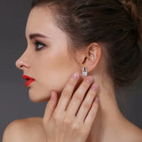 925 Sterling Silver Spinel Stud Earrings for Women Wedding T045