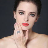 Black Awn Silver Ring for Women Bague C321