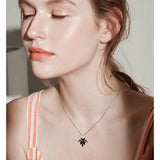 [BLACK AWN] Bat Necklace 925 Sterling Silver Spinel Pendant Female Jewelry