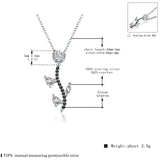 [BLACK AWN] 925 Silver Necklace Black&White Stone Women Pendant P033