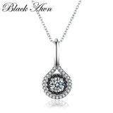 Black Awn 925 Sterling Silver Spinel Necklace for Women Pendants